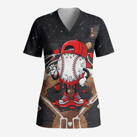 Baseball Drip Icecream Scrub Top Boy Valentine Day Melting Cream Pattern