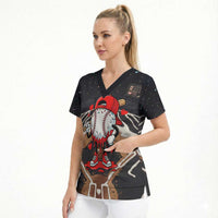 Baseball Drip Icecream Scrub Top Boy Valentine Day Melting Cream Pattern