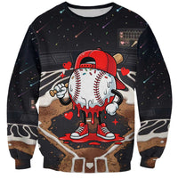 Baseball Drip Icecream Sweatshirt Boy Valentine Day Melting Cream Pattern