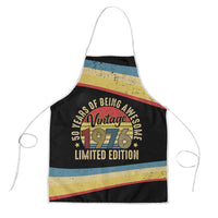 Vintage 1976 Birthday Celebration Apron 50th Birthday for Him - Retro Distressed Stripe Pattern