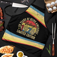 Vintage 1976 Birthday Celebration Apron 50th Birthday for Him - Retro Distressed Stripe Pattern