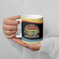 Vintage 1976 Birthday Celebration Ceramic Mug 50th Birthday for Him - Retro Distressed Stripe Pattern