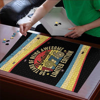 Vintage 1976 Birthday Celebration Puzzle 50th Birthday for Him - Retro Distressed Stripe Pattern