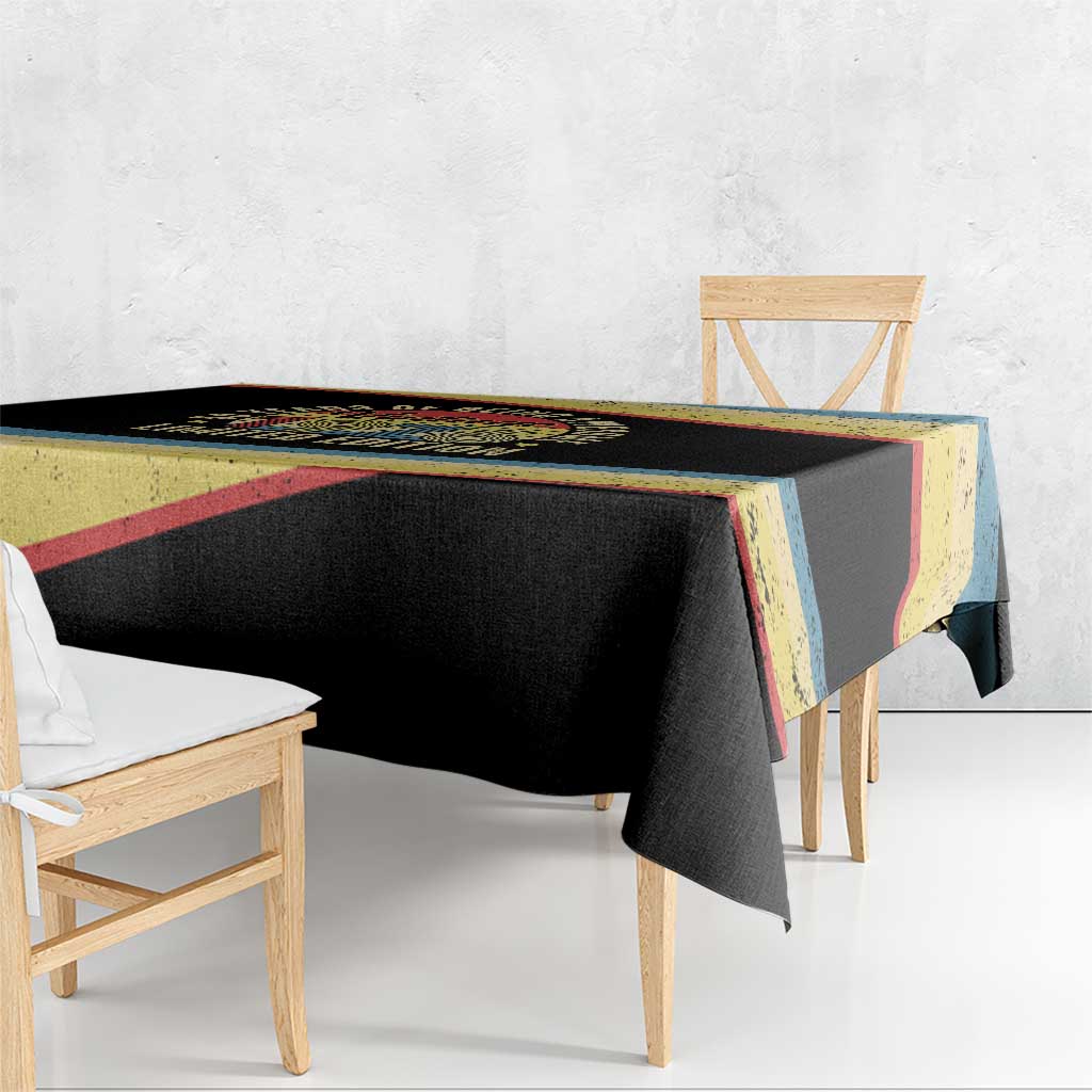 Vintage 1976 Birthday Celebration Tablecloth 50th Birthday for Him - Retro Distressed Stripe Pattern