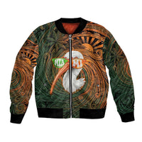Vintage American White Ibis Bomber Jacket Miami Sunglasses Artistic Tribal Wave Pattern