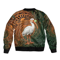 Vintage American White Ibis Bomber Jacket Miami Sunglasses Artistic Tribal Wave Pattern