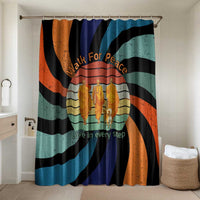 Buddhist Monks Walk For Peace Bathroom Set with Retro Sunset Swirl Pattern