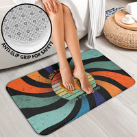 Buddhist Monks Walk For Peace Bathroom Set with Retro Sunset Swirl Pattern