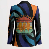 Buddhist Monks Walk For Peace Blazer with Retro Sunset Swirl Pattern