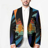 Buddhist Monks Walk For Peace Blazer with Retro Sunset Swirl Pattern