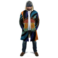 Buddhist Monks Walk For Peace Cloak with Retro Sunset Swirl Pattern