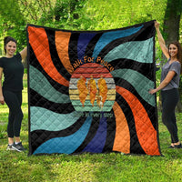 Buddhist Monks Walk For Peace Quilt with Retro Sunset Swirl Pattern