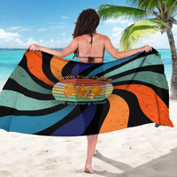 Buddhist Monks Walk For Peace Sarong with Retro Sunset Swirl Pattern