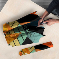Buddhist Monks Walk For Peace Umbrella with Retro Sunset Swirl Pattern