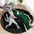 Pakistan Cricket Round Carpet Sporty Style with Flag Colors & Player Illustration