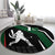 Pakistan Cricket Round Carpet Sporty Style with Flag Colors & Player Illustration