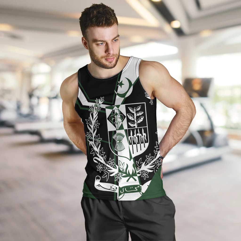 Pakistan Emblem Men Tank Top Eagle-Shaped Design with National Symbol