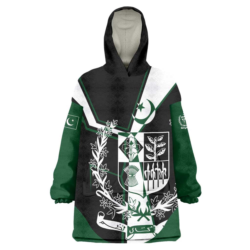 Pakistan Emblem Wearable Blanket Hoodie Eagle-Shaped Design with National Symbol