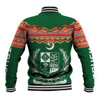 Pakistan Truck Art Baseball Jacket National Emblem & Traditional Patterns