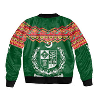 Pakistan Truck Art Bomber Jacket National Emblem & Traditional Patterns
