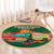 Pakistan Truck Art Round Carpet National Emblem & Traditional Patterns