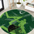 Pakistan Cricket Round Carpet Sporty Style with Flag Stars & Player Illustration