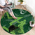 Pakistan Cricket Round Carpet Sporty Style with Flag Stars & Player Illustration