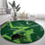 Pakistan Cricket Round Carpet Sporty Style with Flag Stars & Player Illustration