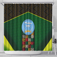 Mali Map Shower Curtain National Emblem & Cultural Pattern Design