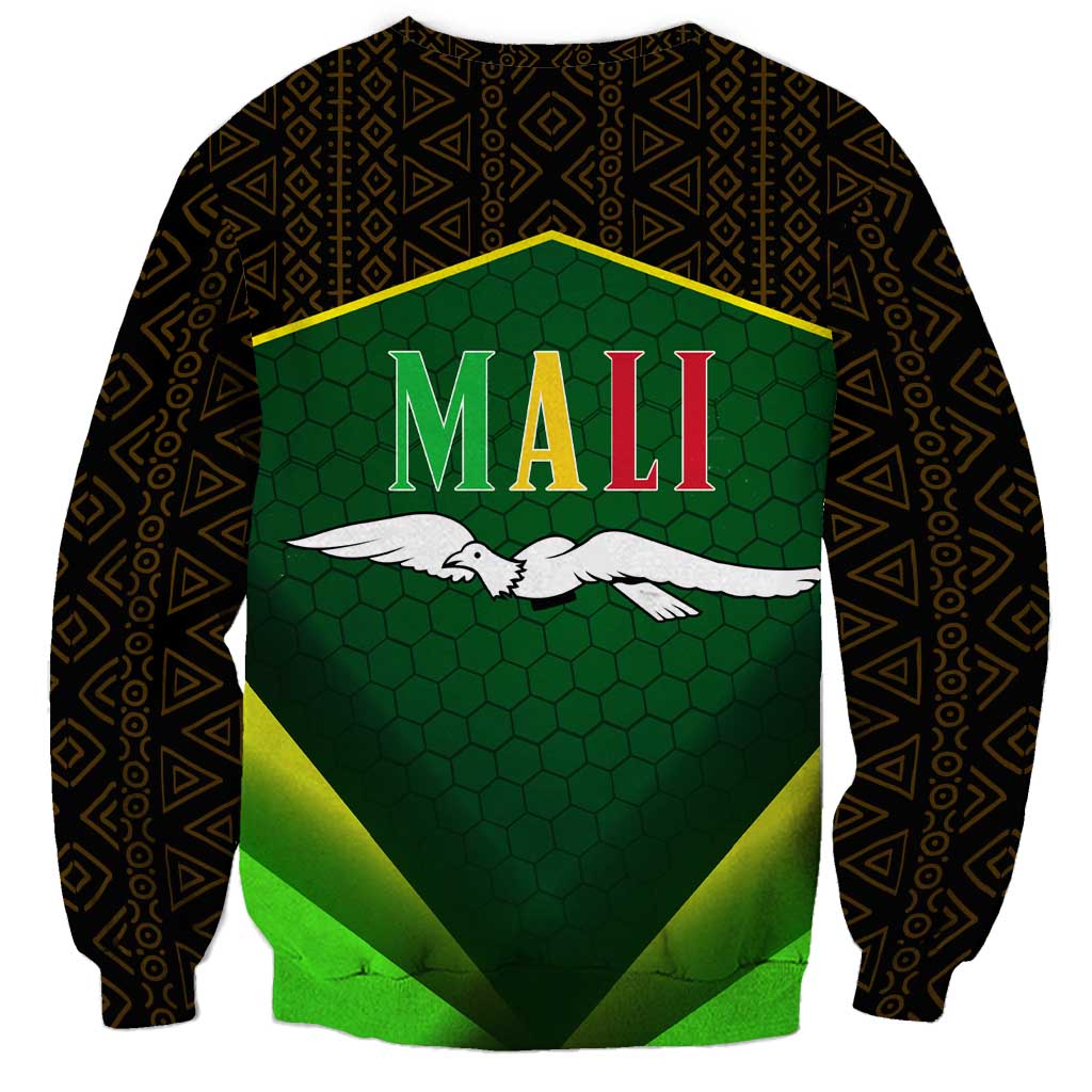 Mali Map Sweatshirt National Emblem & Cultural Pattern Design