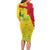 Mali Map Long Sleeve Bodycon Dress Heart-Inspired Design with National Flag Colors