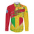 Mali Map Long Sleeve Button Shirt Heart-Inspired Design with National Flag Colors