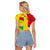 Mali Map Raglan Cropped T Shirt Heart-Inspired Design with National Flag Colors