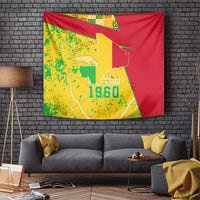 Mali Map Tapestry Heart-Inspired Design with National Flag Colors