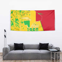 Mali Map Tapestry Heart-Inspired Design with National Flag Colors