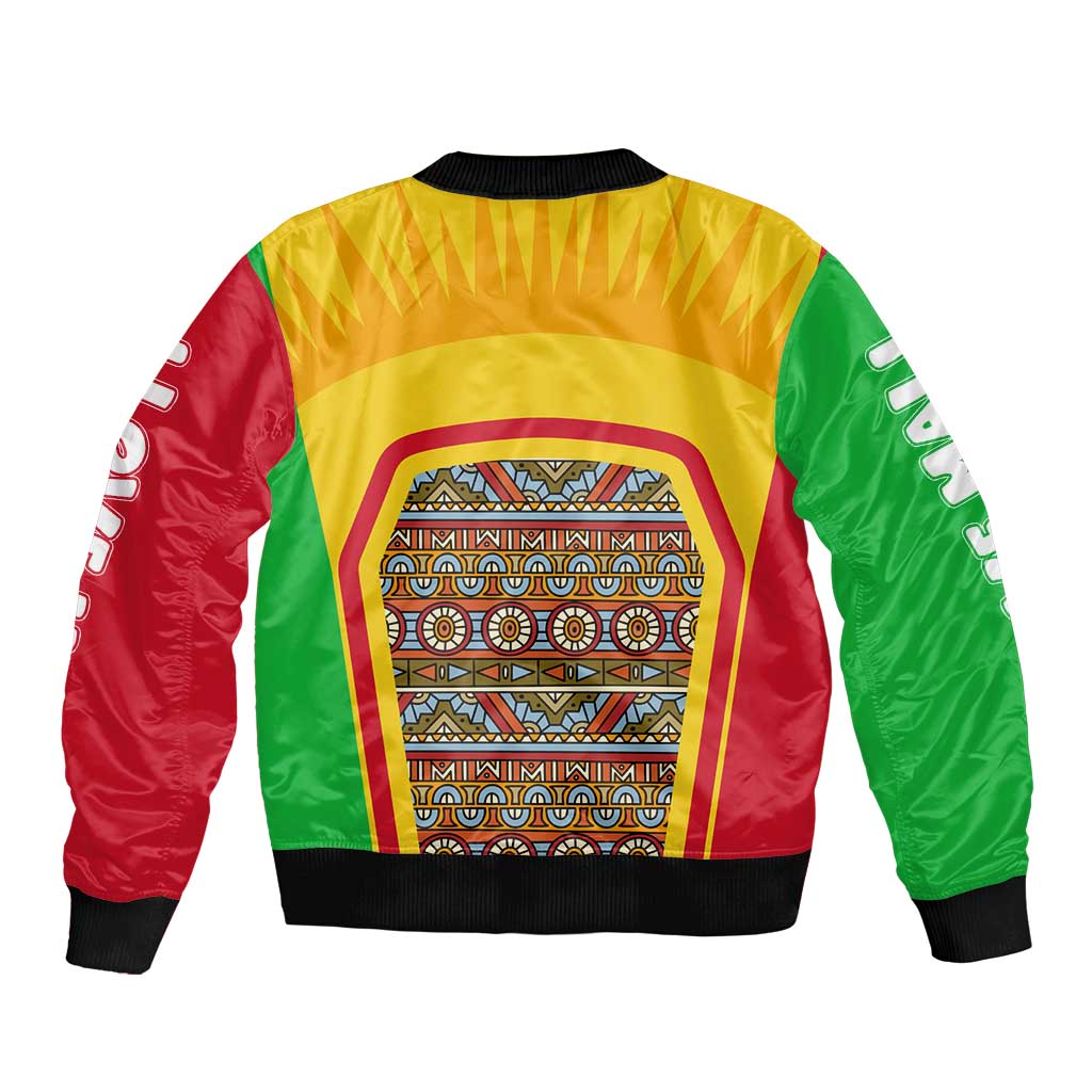 Mali Landmarks Bomber Jacket Cultural Patterns & Famous Tourist Destinations