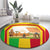 Mali Landmarks Round Carpet Cultural Patterns & Famous Tourist Destinations