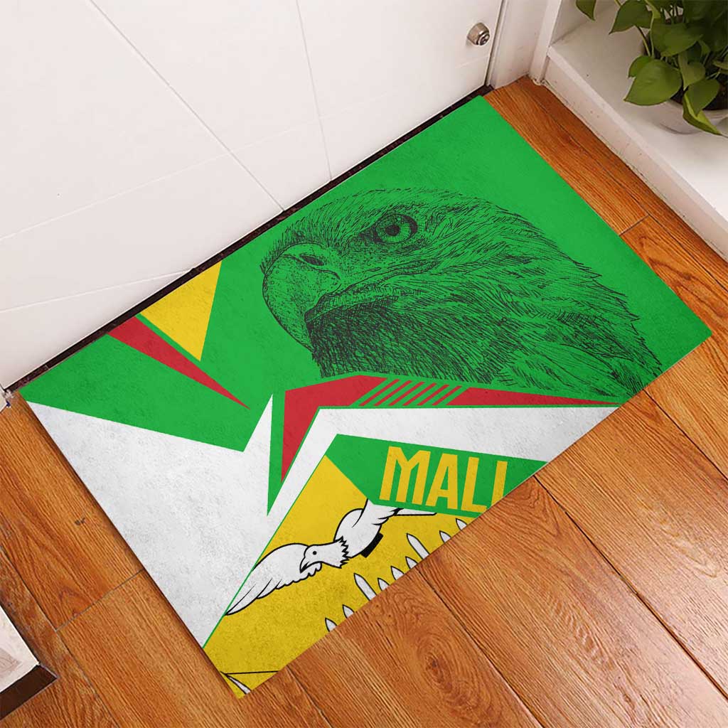Mali Vulture Rubber Doormat National Emblem Details & Traditional Patterns