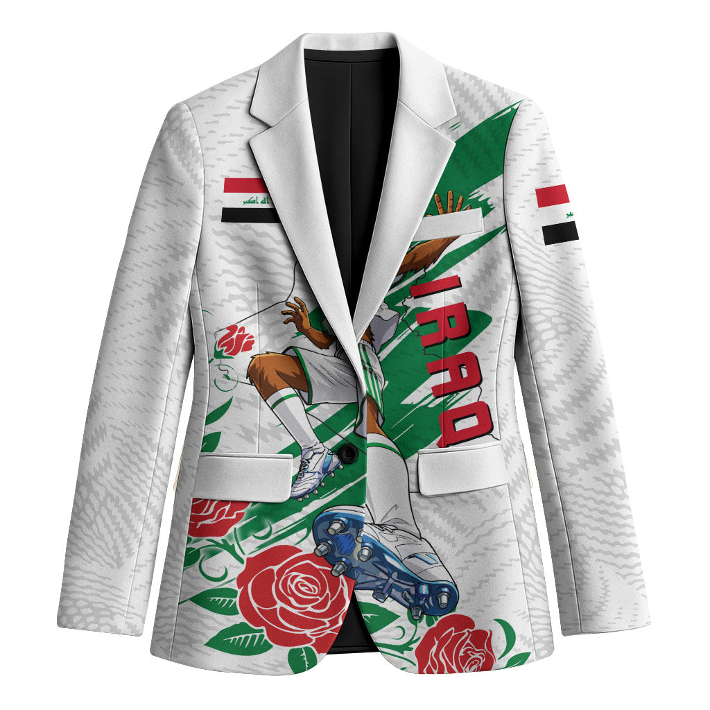 Personalized Iraq Football Blazer Hawk Mascot Soccer - Samarra Tower And Red Roses