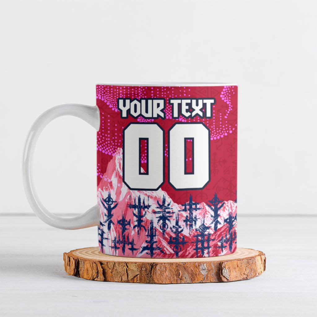 Personalized Norway Football Ceramic Mug Viking Lion Soccer Mascot - Nordic Longship And Mountain Landscape
