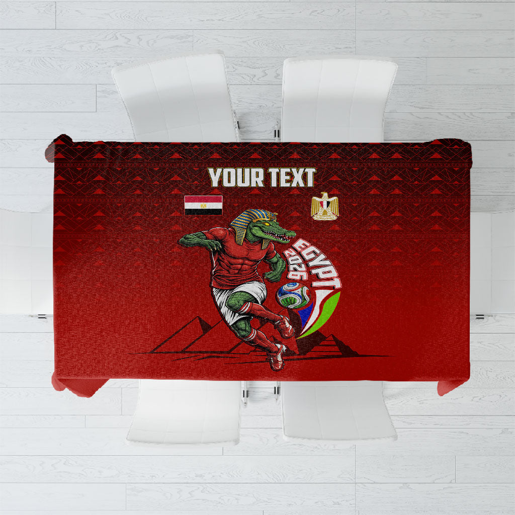 Personalized Egypt Soccer Crocodile Mascot Tablecloth Egyptian Pyramid Football Cultural Graphic Art