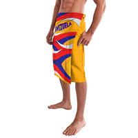 Venezuela flag wave print lavalava, side drape with yellow border