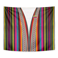 Venezuela Tapestry with Andean Multicolor Woven Textile Stripe Spirit
