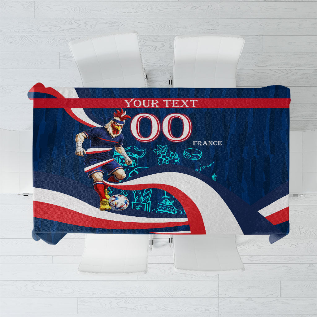 Personalized France Gallic Rooster Football Tablecloth Rooster Mascot French Culture Doodle