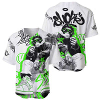 Street Style Graffiti Baseball Jersey with Smoking Monkey and Neon Green - Wonder Print Shop