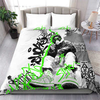Street Style Graffiti Bedding Set with Smoking Monkey and Neon Green - Wonder Print Shop