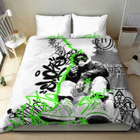 Street Style Graffiti Bedding Set with Smoking Monkey and Neon Green - Wonder Print Shop
