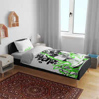 Street Style Graffiti Bedding Set with Smoking Monkey and Neon Green - Wonder Print Shop