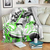 Street Style Graffiti Blanket with Smoking Monkey and Neon Green - Wonder Print Shop