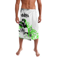 Street Style Graffiti Lavalava with Smoking Monkey and Neon Green - Wonder Print Shop
